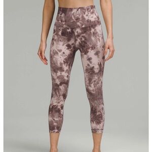 Lululemon Align Crop 23" Diamond Dye Mink Bery Lunar Rock Shadow Grey Size 6